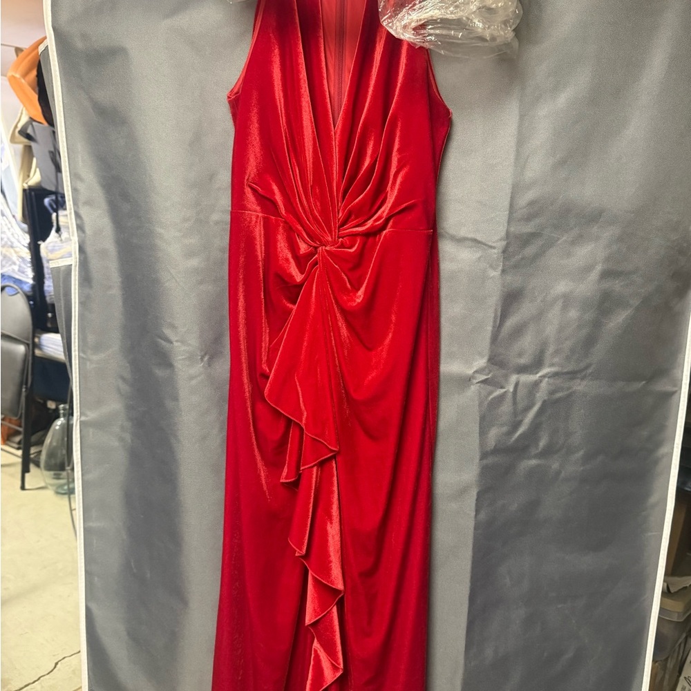 Tadashi Shoji Vibrant Red Backless Dress